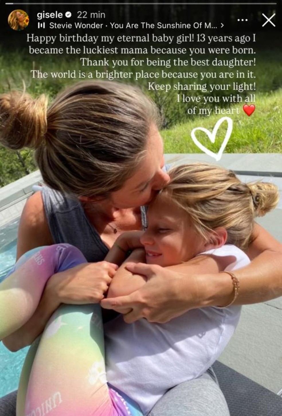 Gisele celebra aniversário de filha, Vivian — Foto: Reprodução Instagram