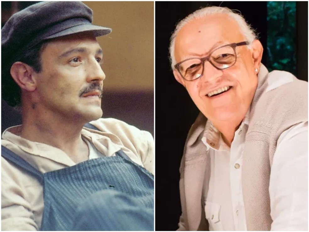 Antes e depois: Ney Latorraca como Ernesto Gattai em 'Anarquistas, Graças a Deus' (Globo, 1984) e com visual atual — Foto: TV Globo