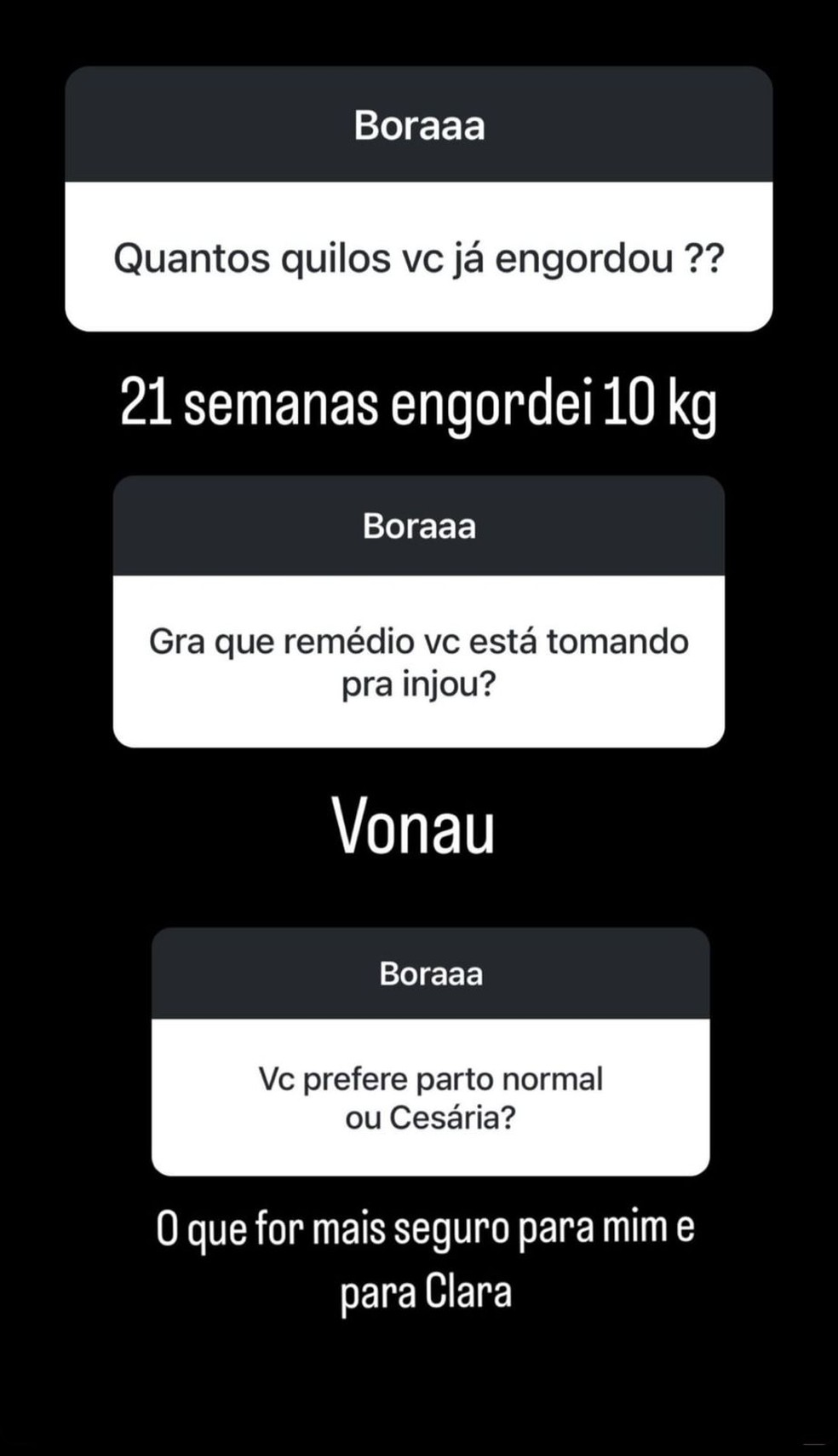 Graciele Lacerda responde perguntas sobre gravidez e casamento — Foto: Reprodução/Instagram