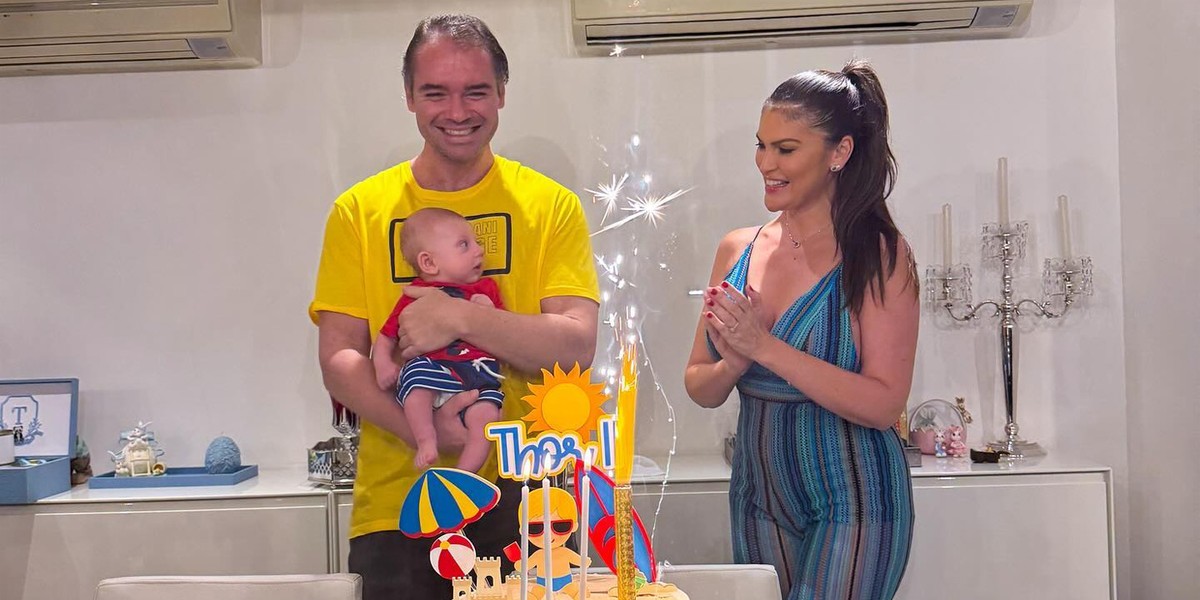 Thor Batista e Lunara Campos comemoram 3 meses do filho, Thor II