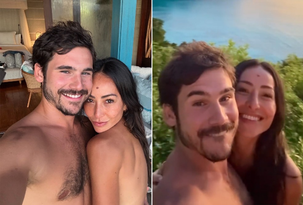 Nus? Sabrina Sato e Nicolas Prattes postam vídeos bem à vontade em lua de mel — Foto: Reprodução/Instagram