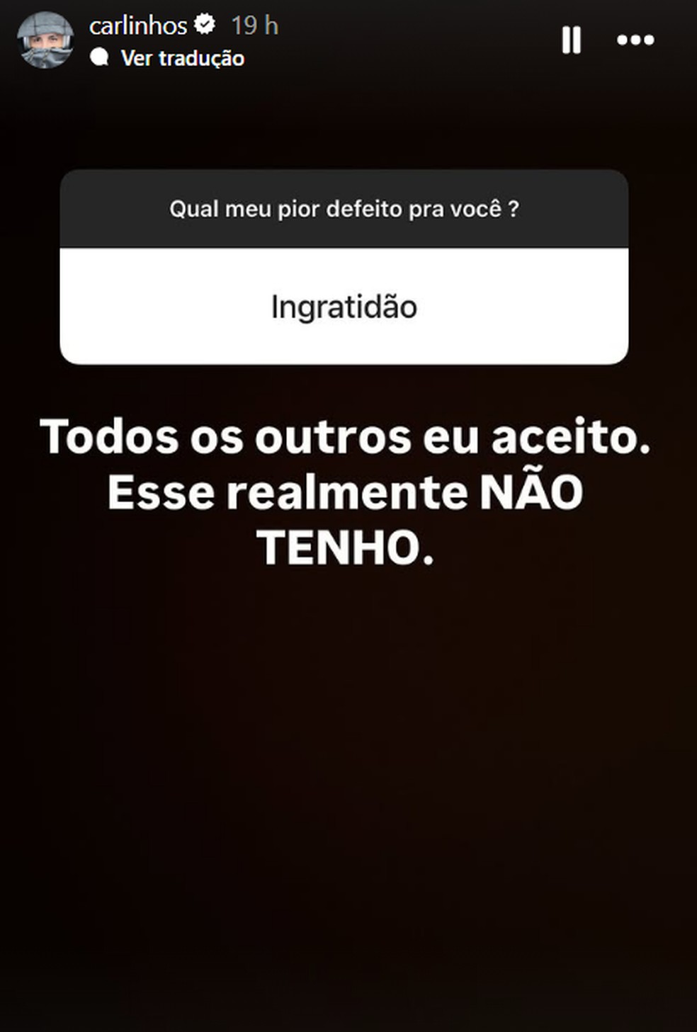 Carlinhos Maia rebate fã — Foto: Reprodução/Instagram