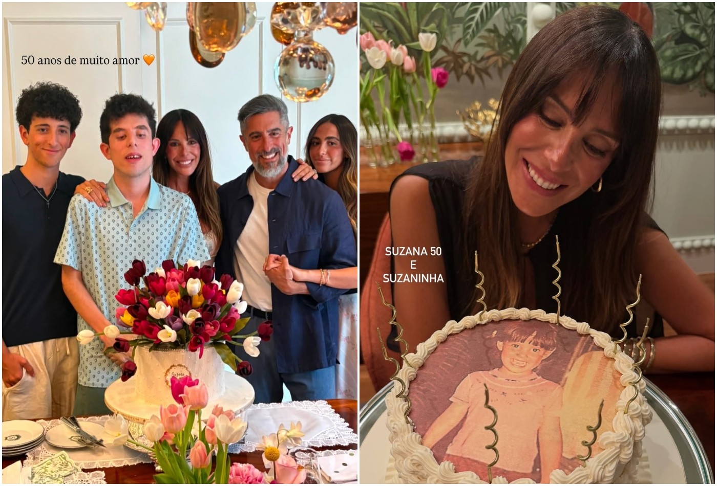Esposa de Marcos Mion celebra 50 anos com marido e os filhos e ganha bolo especial - QTU Questões do Universo
