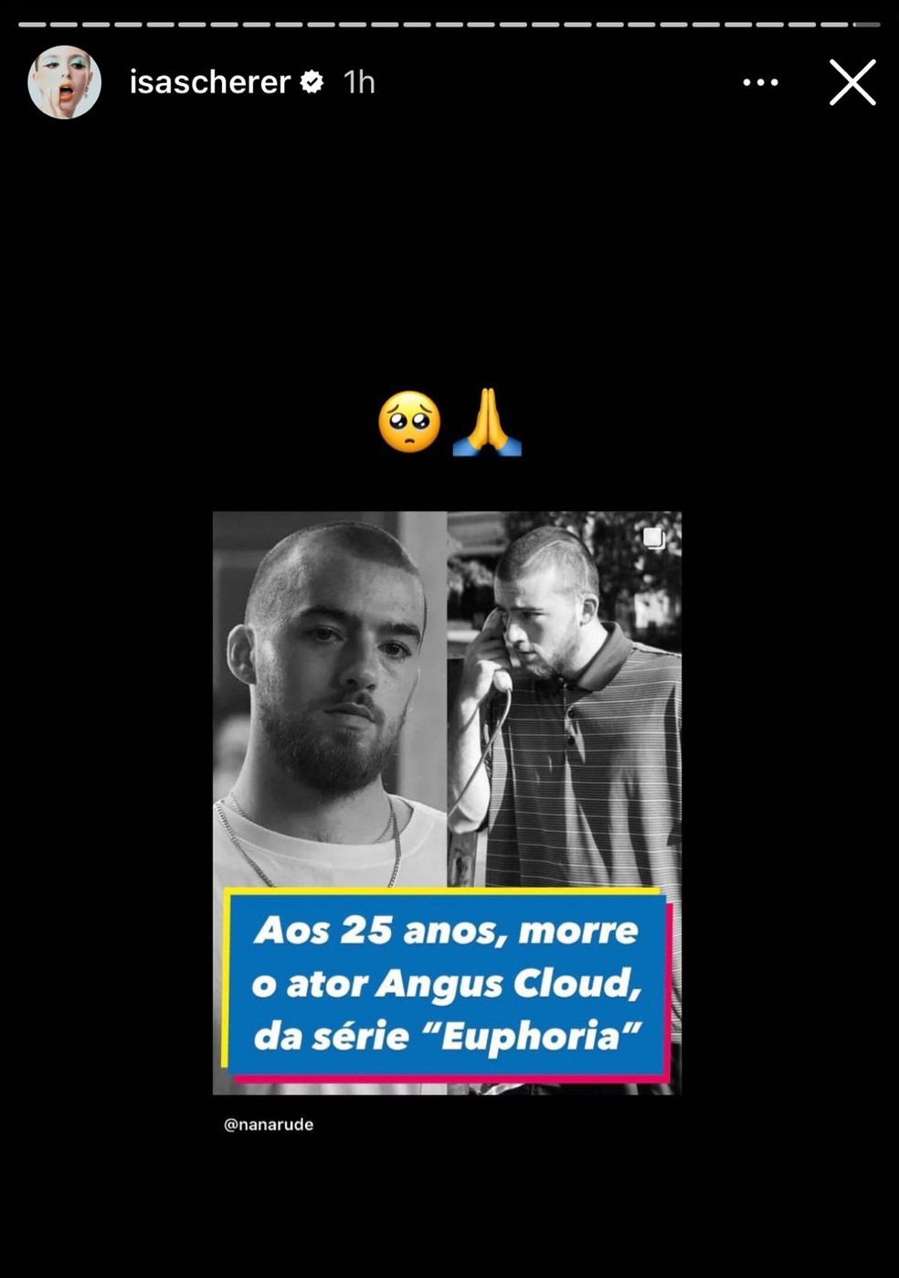 Famosos lamentam a morte de Angus Cloud, ator de 'Euphoria', aos 25 anos