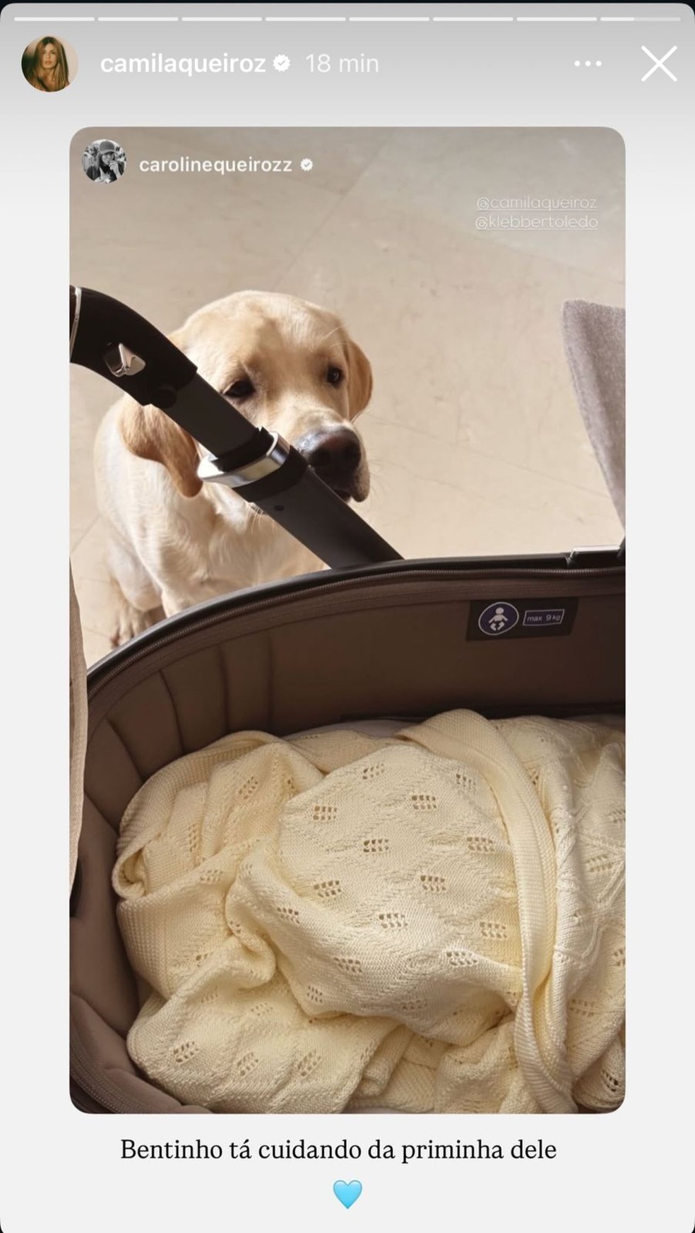 Camila Queiroz: 'Bentinho cuidando da priminha dele' — Foto: Reprodução Instagram