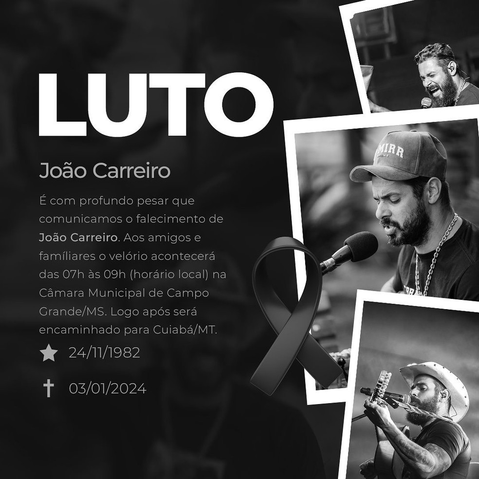 Morre o cantor sertanejo João Carreiro — Foto: Instagram