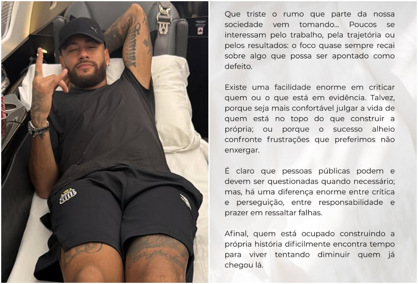 Neymar compartilha desabafo após leilão e jogo decisivo do Santos: 