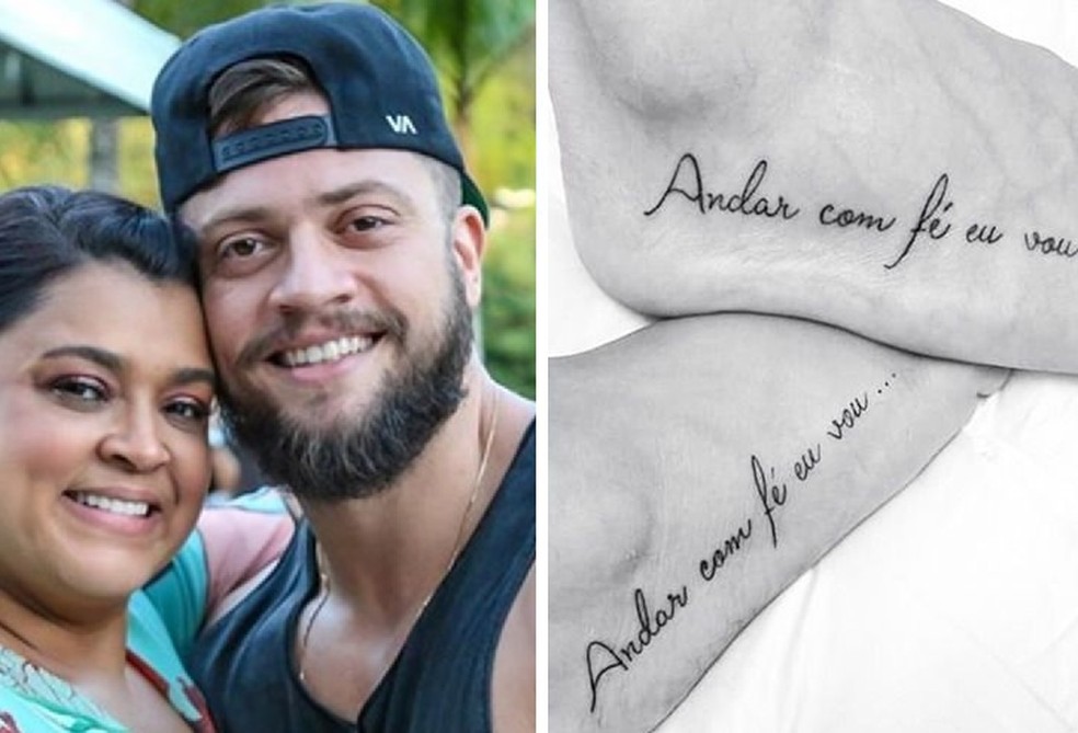 Preta Gil e Rodrigo Godoy têm tatuagens iguais nos pés — Foto: Reprodução/Instagram