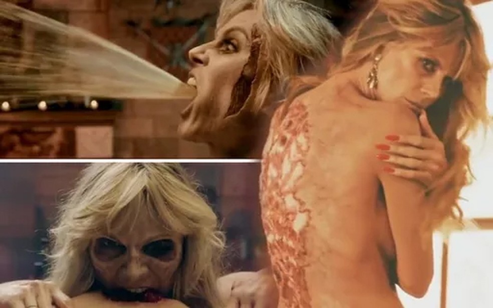 Em sua casa, Heidi Klum se fantasia de zumbi no Halloween 2021  — Foto: Reprodução