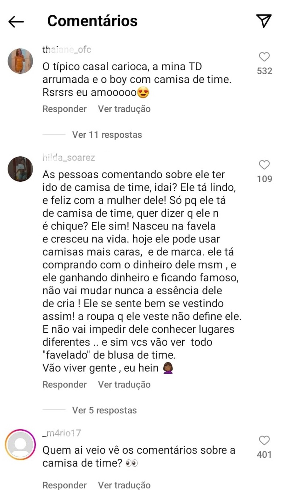 Comentários em post de Cabelinho comentam look escolhido por ele para jantar romântico com Bella Campos — Foto: Reprodução/Instagram