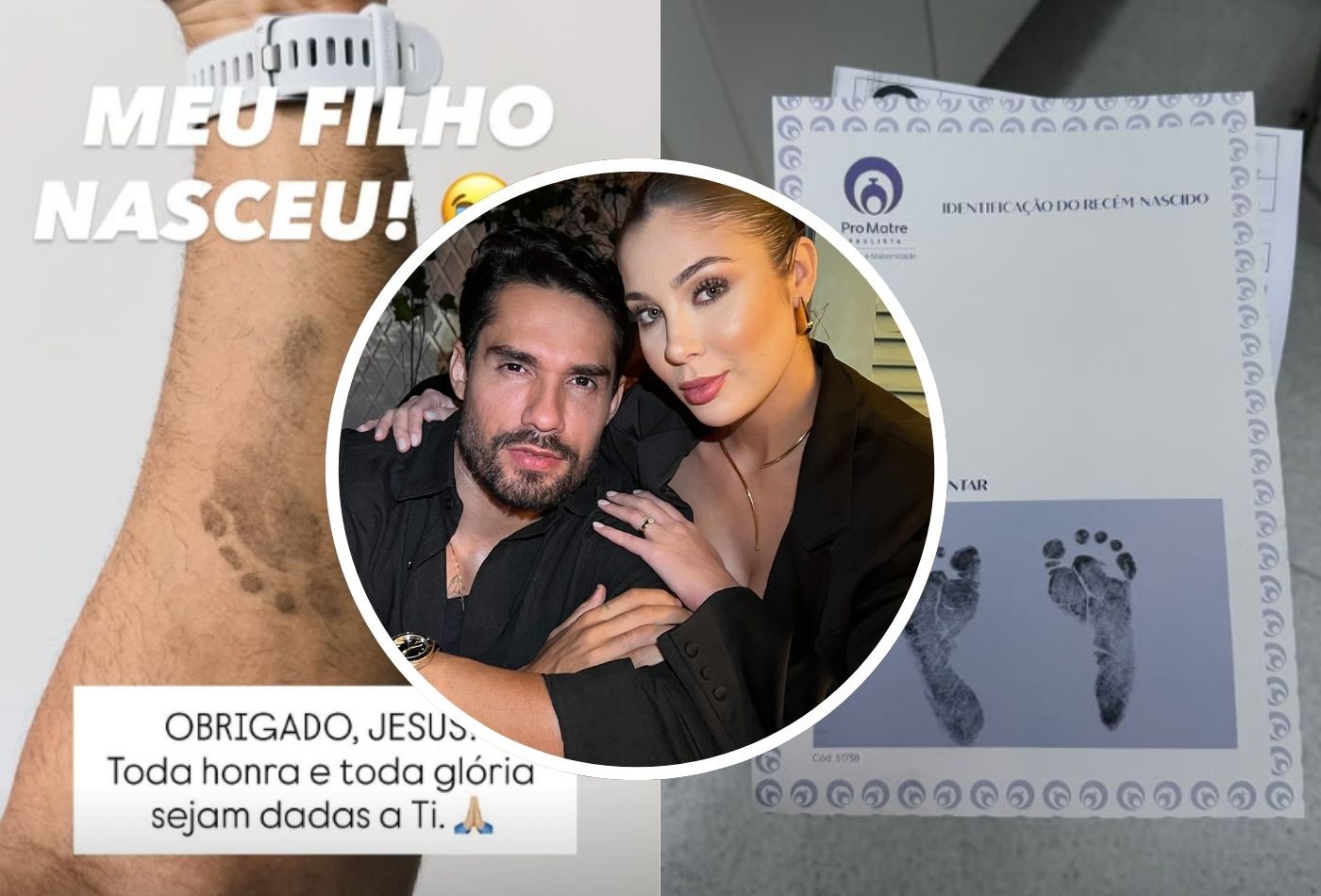 Nasce Benício, primeiro filho do ex-BBB Bil Araújo e Adriana Yanca - Foto