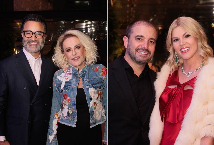 Ana Maria Braga e Val Marchiori vão com os respectivos maridos a evento ...