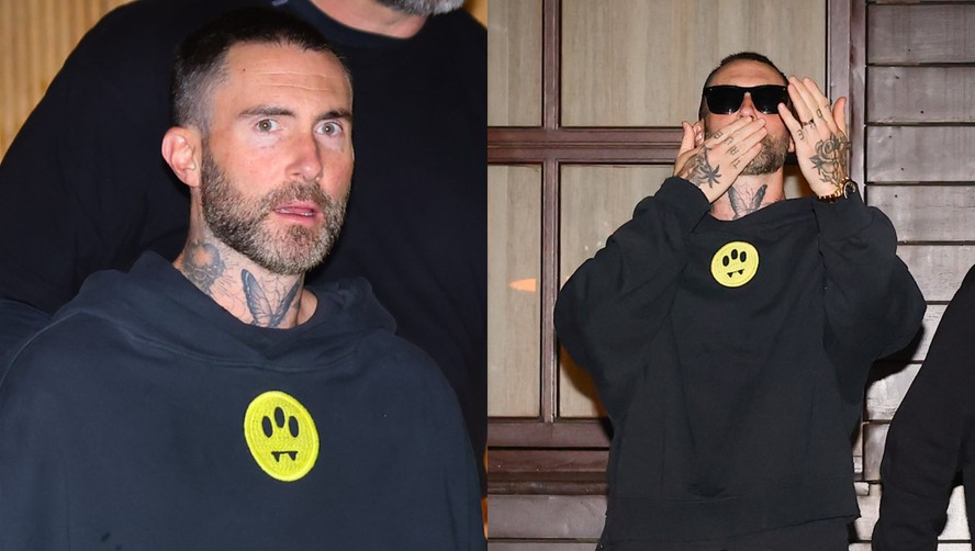 Adam Levine, do Maroon 5, deixa hotel em SP para passagem de som do ...