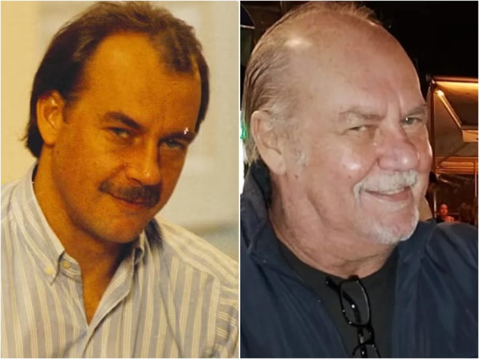 Paulo César Grande em 'Quem é Você' (Globo, 1996), como Rodrigo, e com visual atual — Foto: Divulgação/TV Globo e Reprodução/Instagram