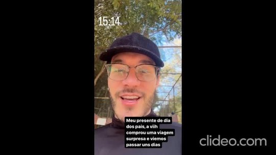 Eliezer ganha viagem surpresa de Viih Tube como presente do Dia dos Pais
