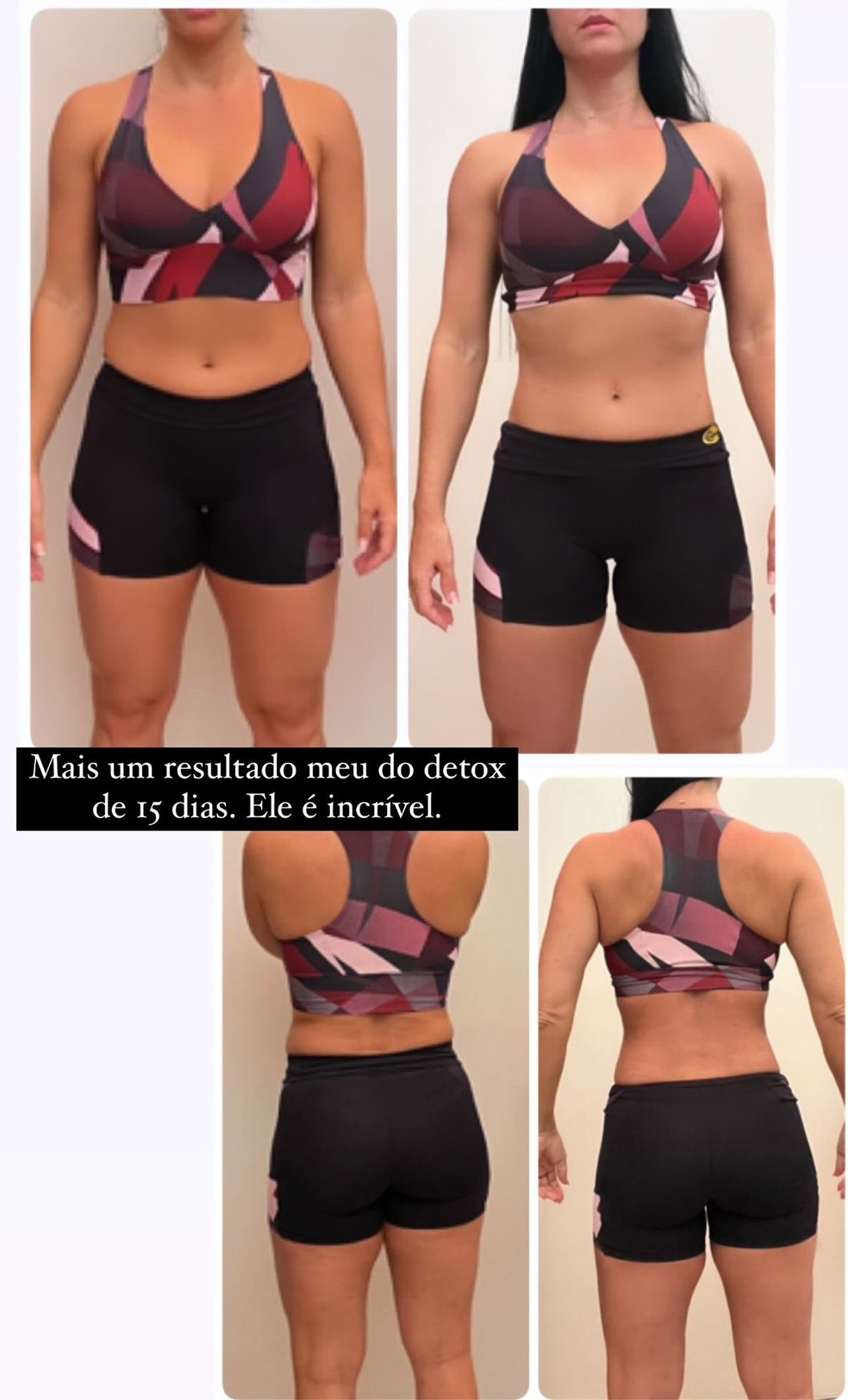 Graciele Lacerda mostra antes e depois de seu corpo — Foto: Instagram