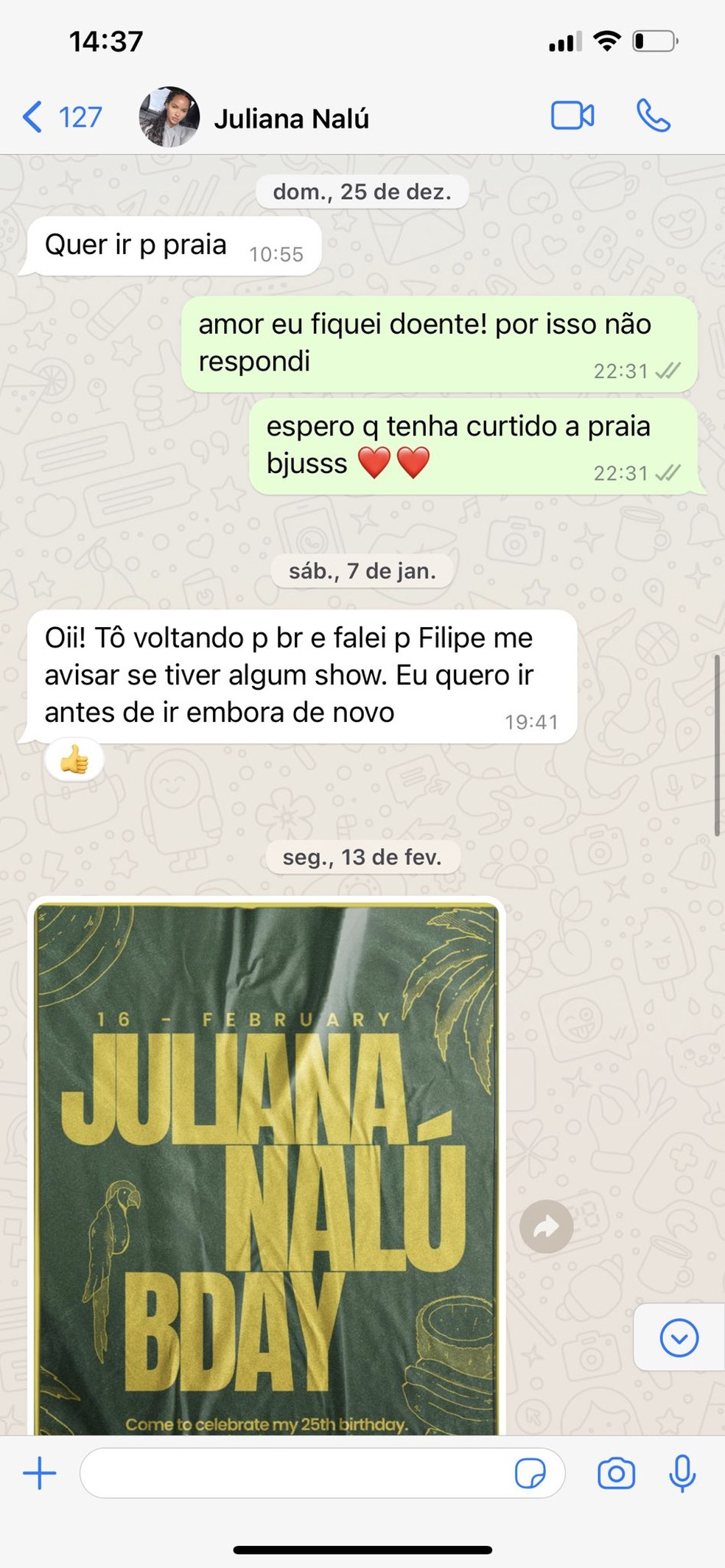 Anna Estrella posta prints sugerindo que Juliana Nalú teria ficado com Filipe Ret, seu ex-marido — Foto: Reprodução