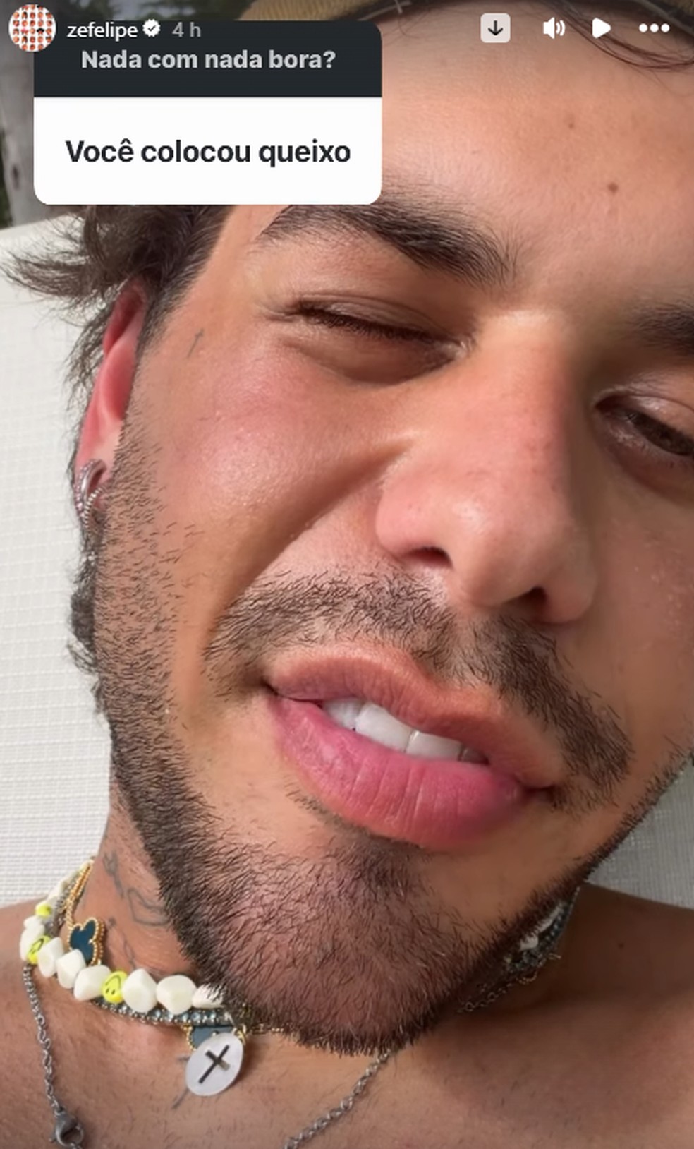 Após emagrecer 5 kg, Zé Felipe rebate especulações sobre procedimento estético no rosto — Foto: Reprodução/Instagram
