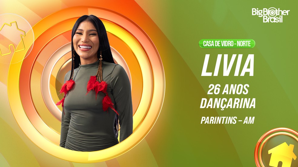 BBB 26: Livia, da Casa de Vidro do Norte — Foto: Globo
