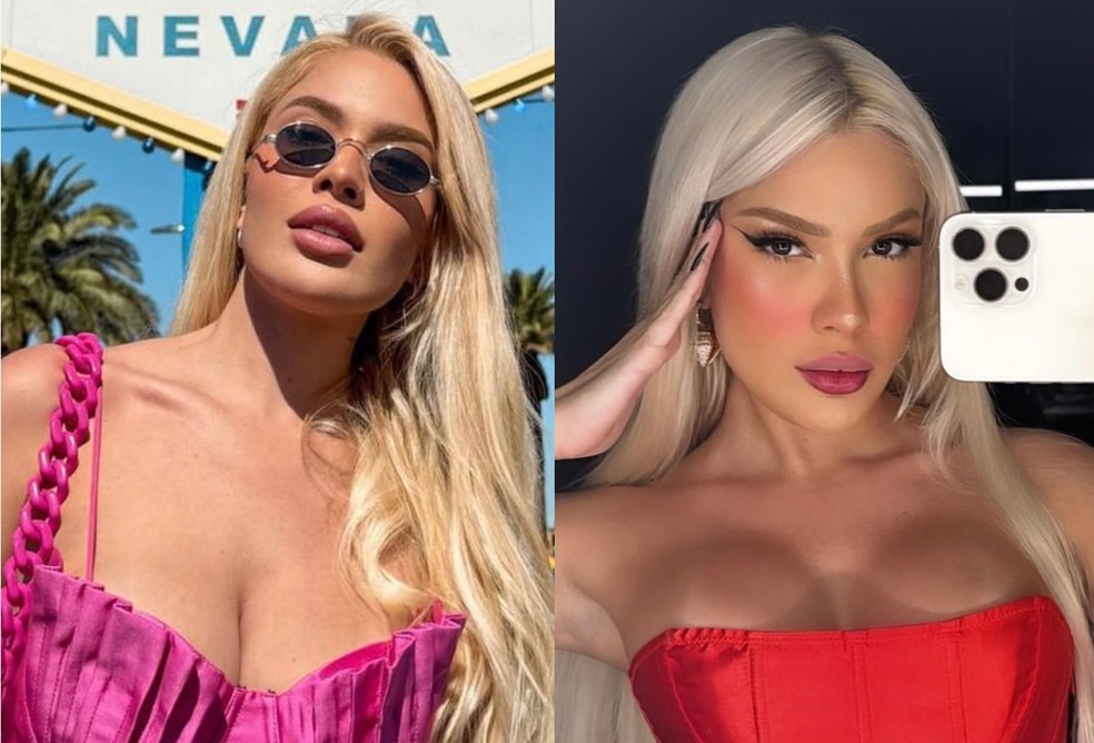 Karoline Lima antes e depois de plsticas nos seios  Foto: Reproduo/Instagram