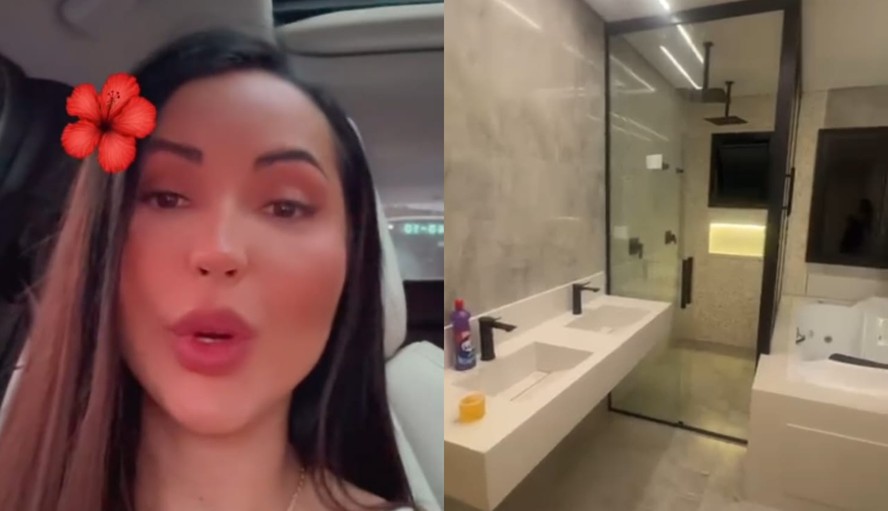 Daniele Bezerra fez um tour por sua nova mansão em vídeos compartilhados em seu Instagram