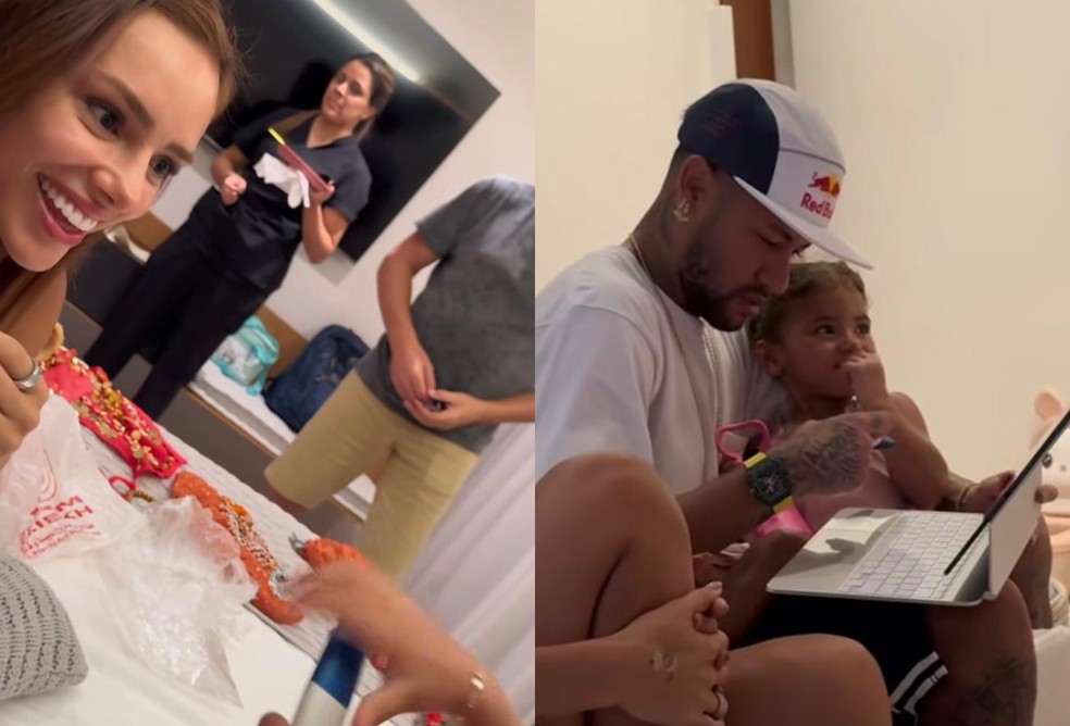 Bruna Biancardi e Neymar reagindo a gravidez de Bianca Biancardi — Foto: Reprodução/ Instagram