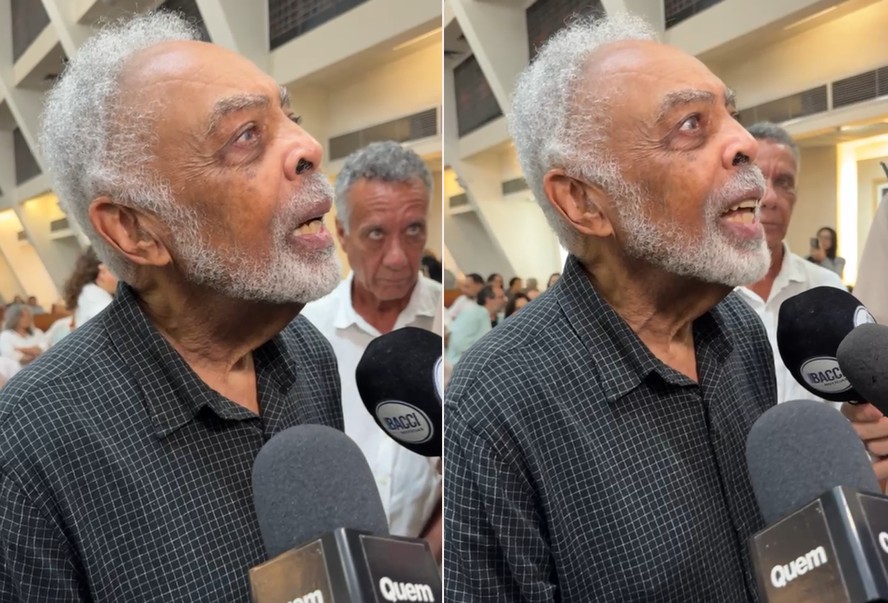 Gilberto Gil na missa de Preta Gil