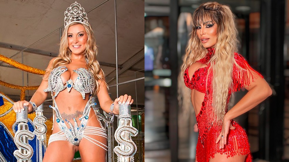 Fantasia de Carnaval de Andressa Urach inspirou Ana Akiva em look pra desfile de 2025 — Foto: Divulgação