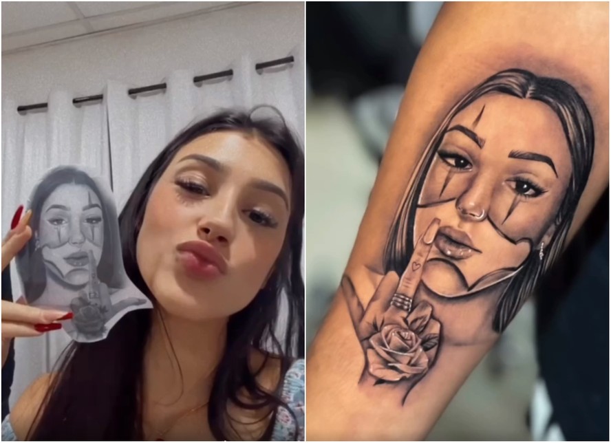 Bia Miranda mostra tatuagem do namorado