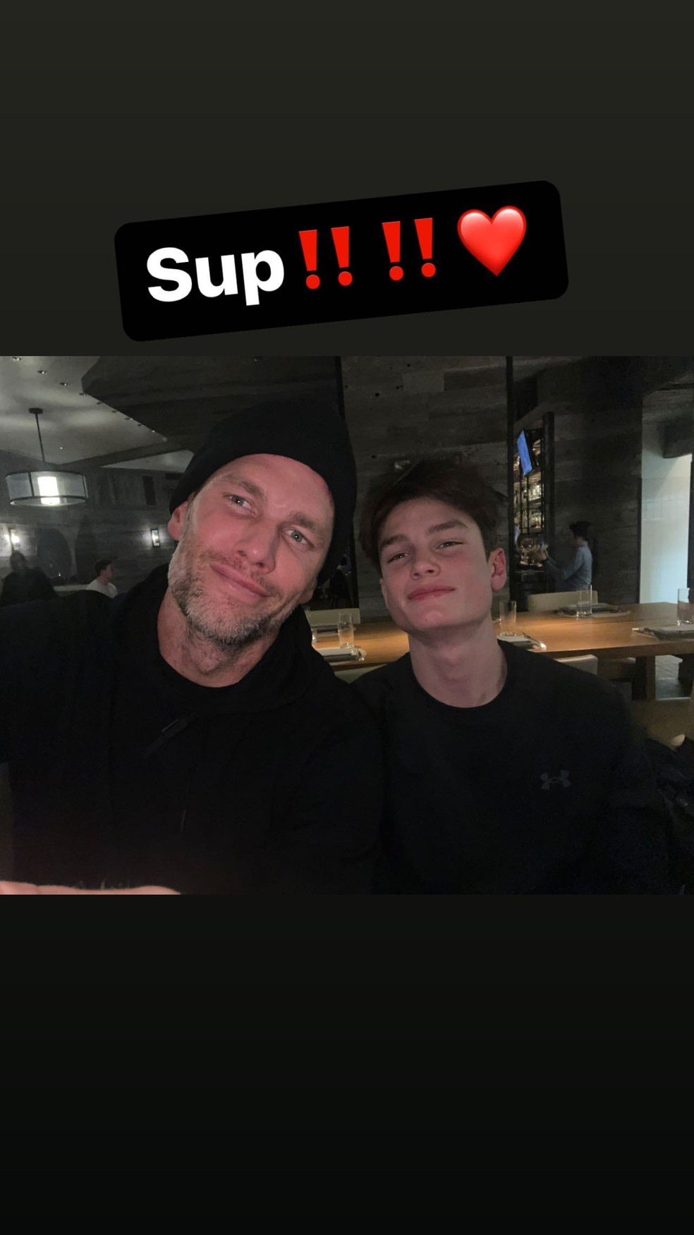 Tom Brady e o primogênito, Jack — Foto: Reprodução / Instagram