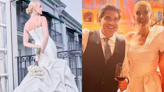 Pérolas, penas e 30 dias de bordado no véu: os segredos por trás dos vestidos de noiva de Ana Hickmann Pérolas, penas e 30 dias de bordado no véu: os segredos por trás dos vestidos de noiva de Ana Hickmann