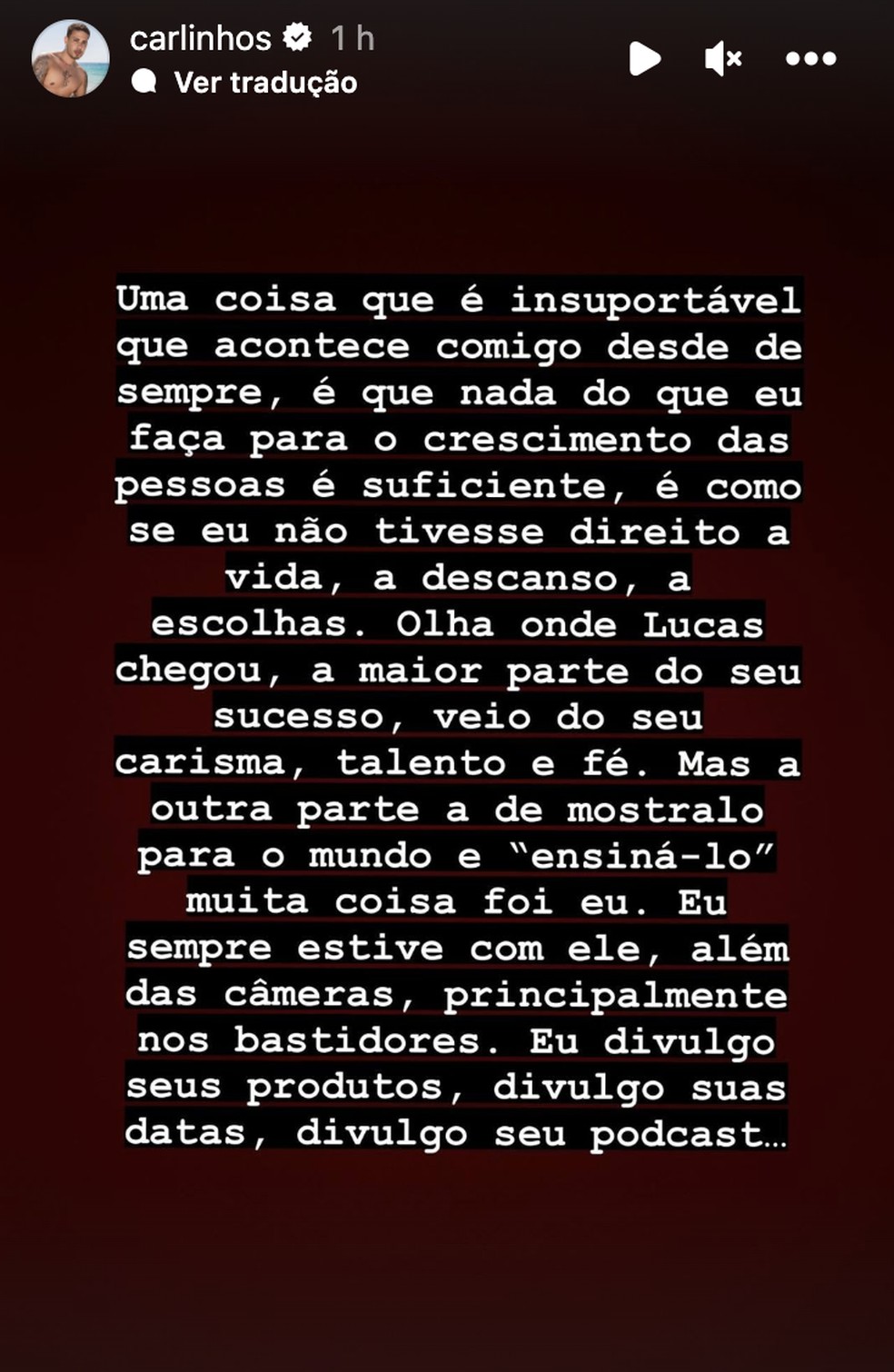 Carlinhos Maia desabafa sobre crise no casamento &mdash; Foto: Reprodu&ccedil;&atilde;o: Instagram