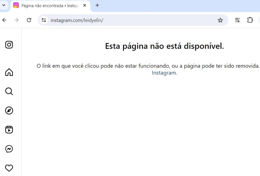 Instagram de Leidy Elin &eacute; derrubado &mdash; Foto: Reprodu&ccedil;&atilde;o/Instagram