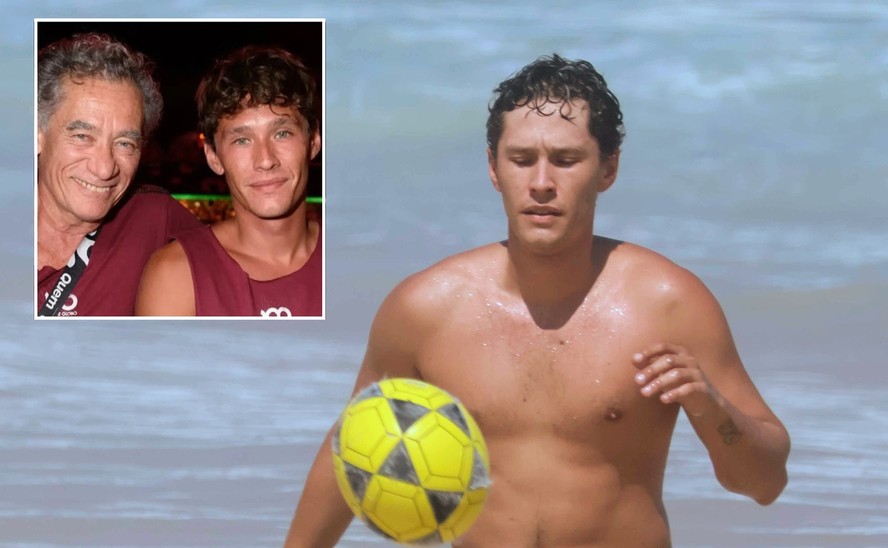 Antônio Diaz joga altinha em praia carioca e semelhança com o pai chama a atenção