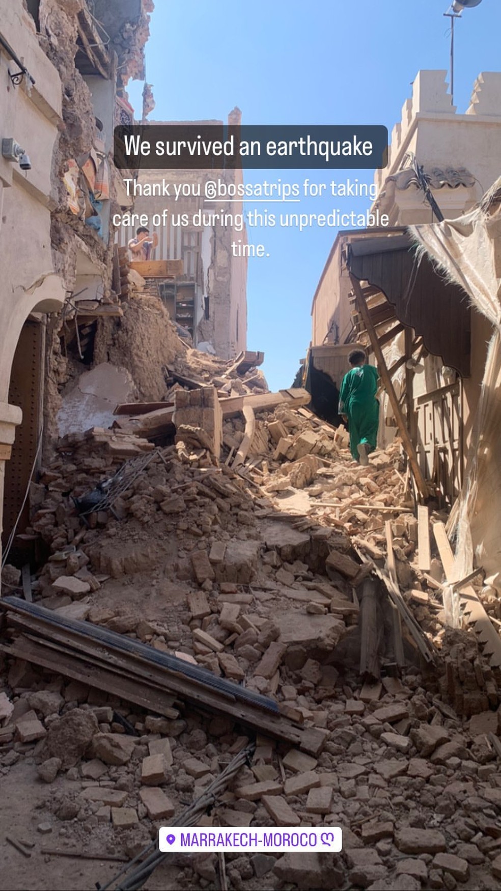 Raica Oliveira passa por terremoto no Marrocos — Foto: Reprodução / Instagram