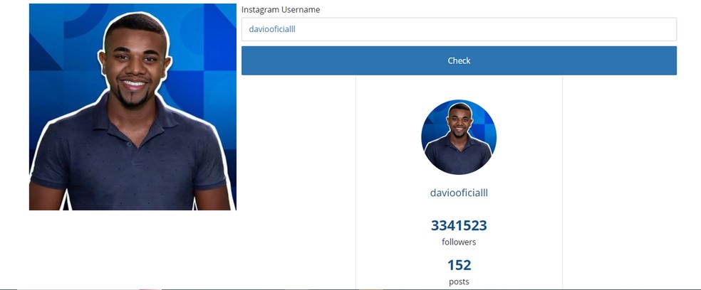 Davi: motorista de aplicativo chega a mais de 3,3 milh&otilde;es de seguidores no Instagram &mdash; Foto: Reprodu&ccedil;&atilde;o