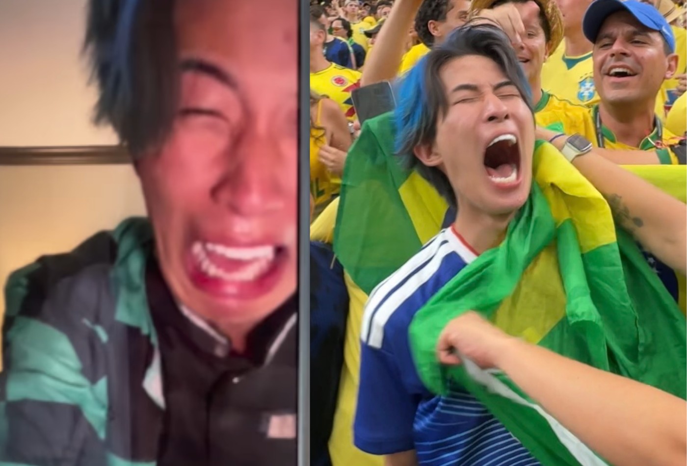 Torcedor japonês viral se declara ao Brasil e aprende primeiras palavras em português: 'Japão perdeu'