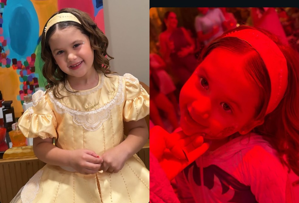 Maria Alice troca de roupa durante festa de aniversário de Maria Flor — Foto: Reprodução/Instagram