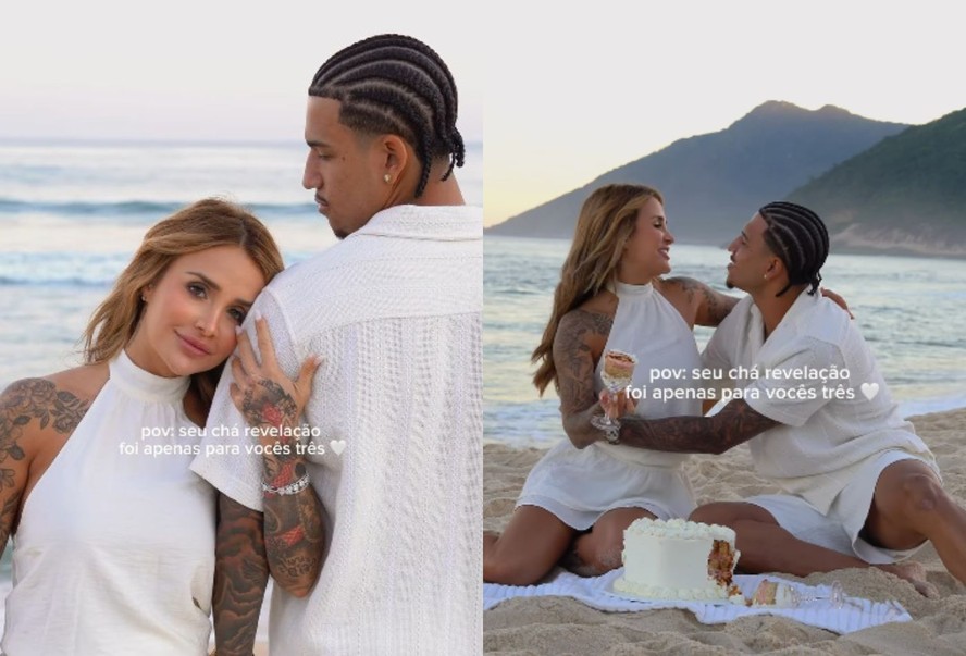 Bruna Rotta e jogador Kauã Elias fazem chá revelação e descobrem sexo ...