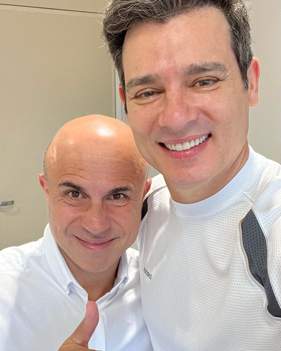 Celso Portiolli com o oncologista Fernando Maluf — Foto: Reprodução/Instagram