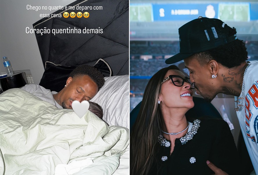 Tainá Militão 'baba' ao clicar Eder Militão com o filho recém-nascido, Gabriel