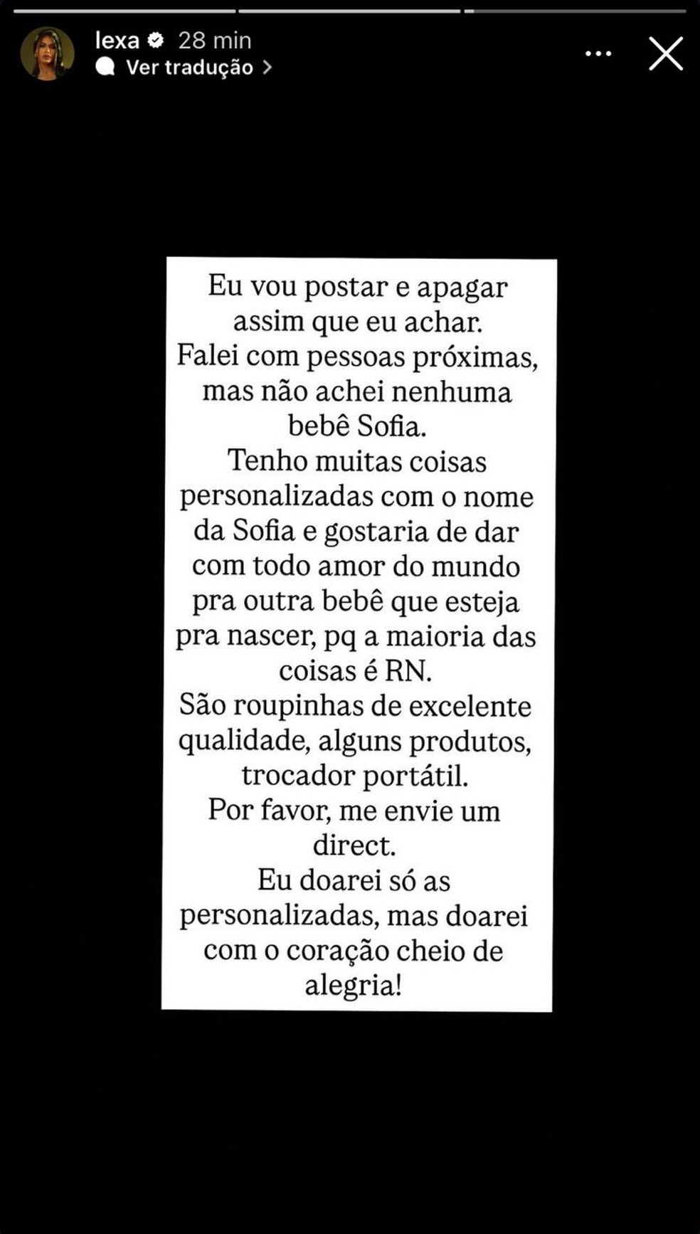 Post de Lexa — Foto: Reprodução | Instagram