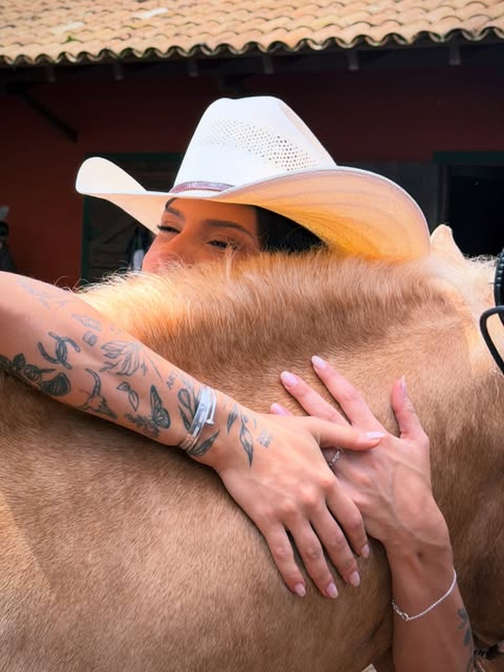 Ana Castela se derrete por cavalo do rancho da família em Londrina — Foto: Reprodução/Instagram