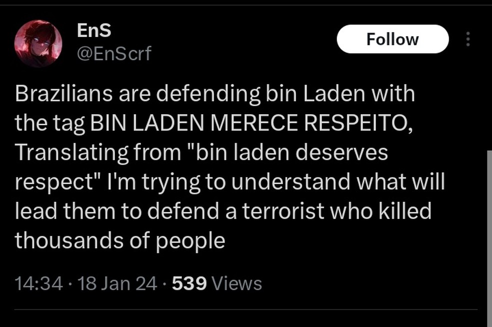 MC Bin Laden vira meme nos trending topics &mdash; Foto: X/Twitter