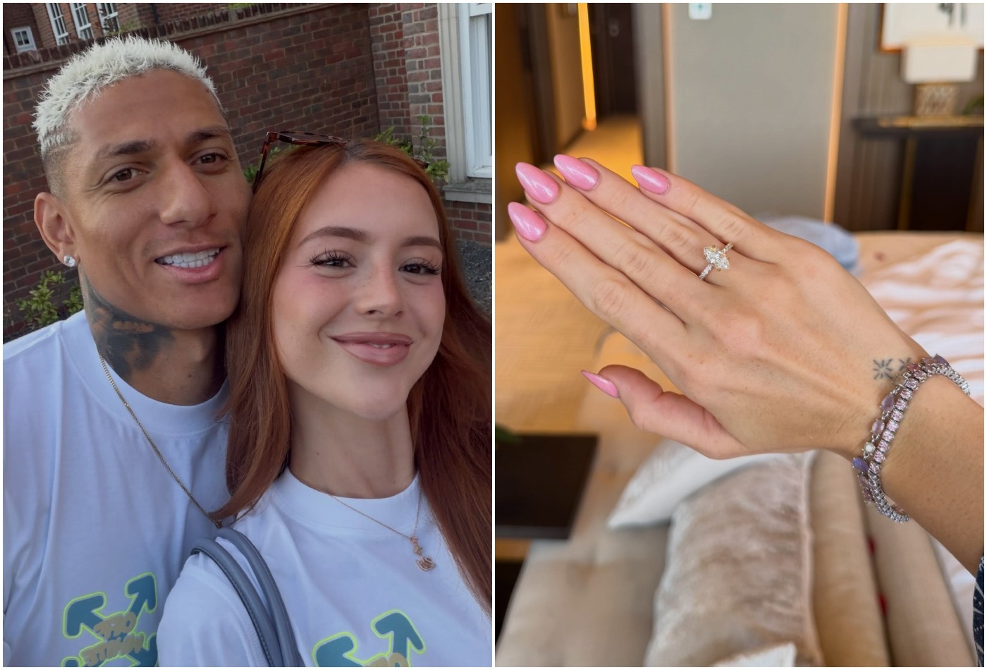 Amanda Araujo se gaba de aliança de noivado que ganhou de Richarlison: 