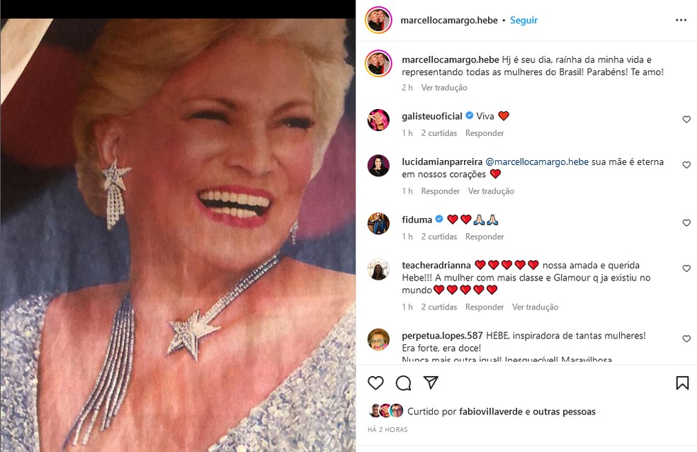 Marcello Camargo homenageia a mãe no dia do seu aniversário — Foto: Reprodução/Instagram