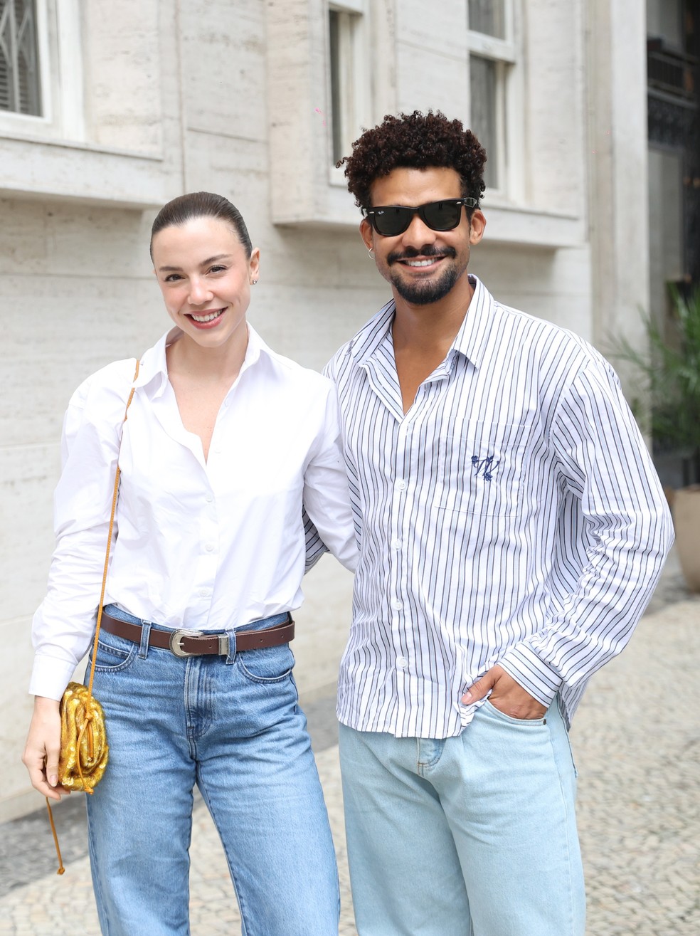 Alice Wegmann e Lucas Leto na Feijoada do Saldanha, no Rio de Janeiro — Foto: Roberto Filho/Brazil News