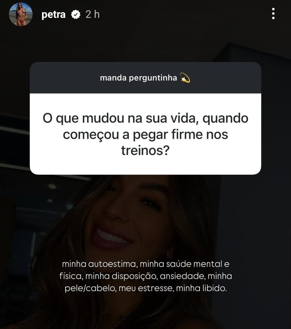 Petra Mattar responde fãs na web — Foto: Reprodução/Instagram