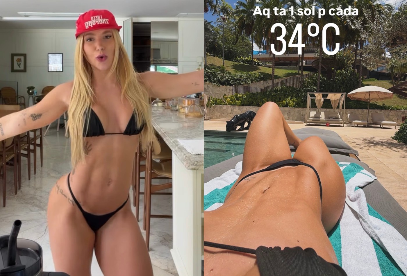 Virginia Fonseca toma sol de biquíni e mostra ângulo inusitado em dia de calor: 'Um sol para cada um'