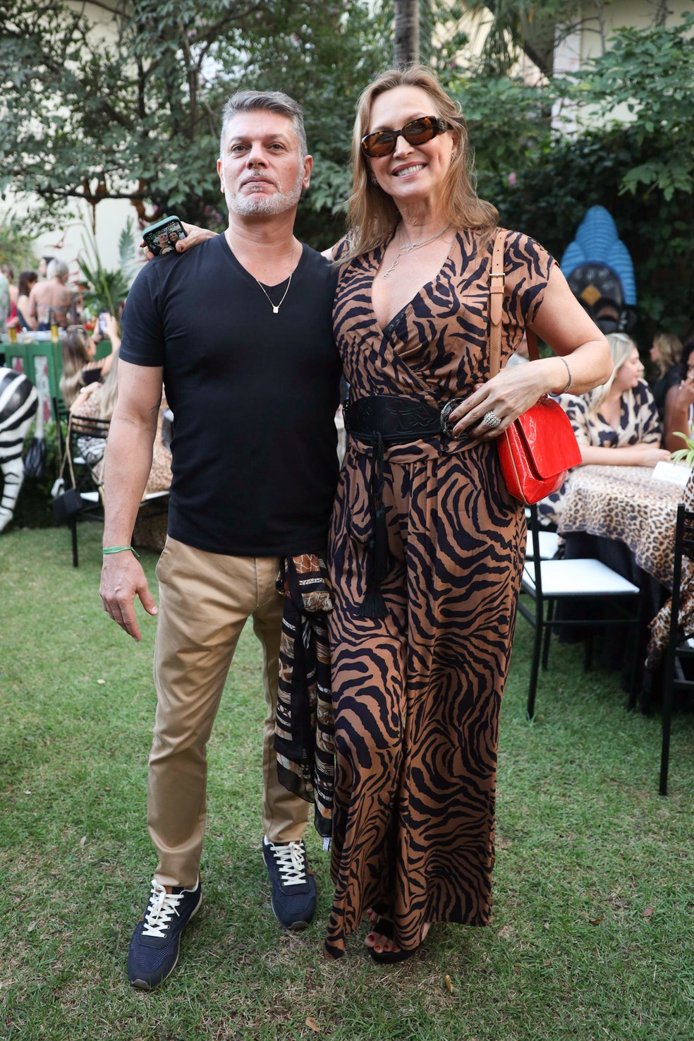Adriana Colin e José Scatigno no aniversário de Fernando Peixe — Foto: Lucas Ramos/Brazil News